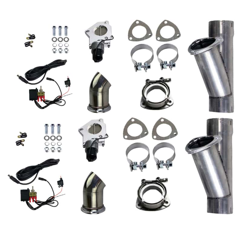 Granatelli Motor Sports — Granatelli 2.25in Alum Mild Steel Electronic Dual Slip Fit Exhaust Cutout w/Band Clamps
Exhaust Cut-Out - view 1