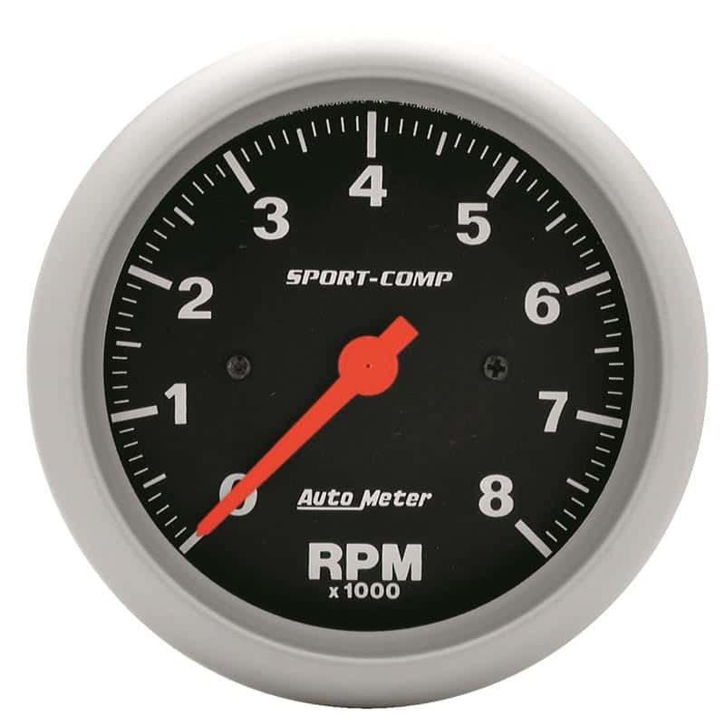 AutoMeter — Autometer Sport-Comp 3-3/8 inch 8000 RPM Electronic In Dash Tach
3-3/8" TACH, 8,000 R - view 1