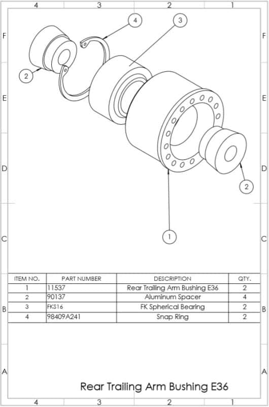 SPL Parts — SPL Parts 90-00 BMW 3 Series (E36/E46) Rear Trailing Arm Bushings
Bushing Kit - view 5