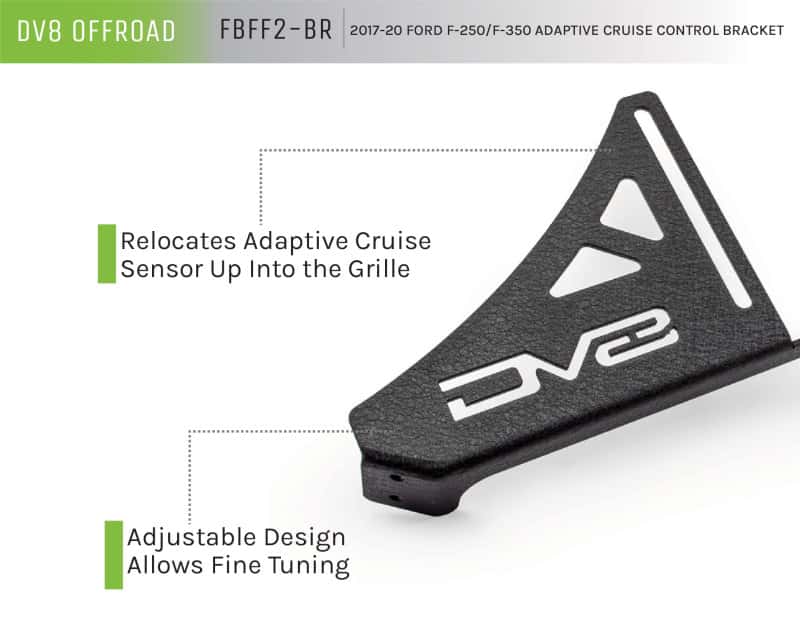DV8 Offroad — DV8 Offroad 2017+ Ford F/250/350 Adaptive Cruise Control Relocation Bracket
Bracket - view 4