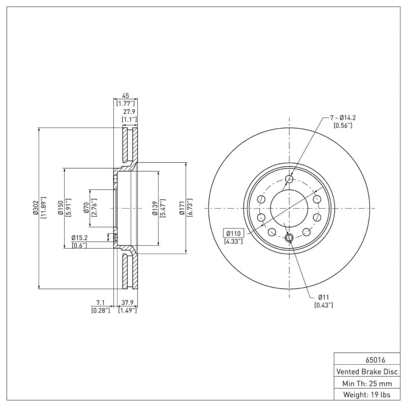 DFC — DFC 03-11 Cadillac BLS (Mexico) Front GeoSPEC Coated Rotor
DFC Brake Rotor - view 6