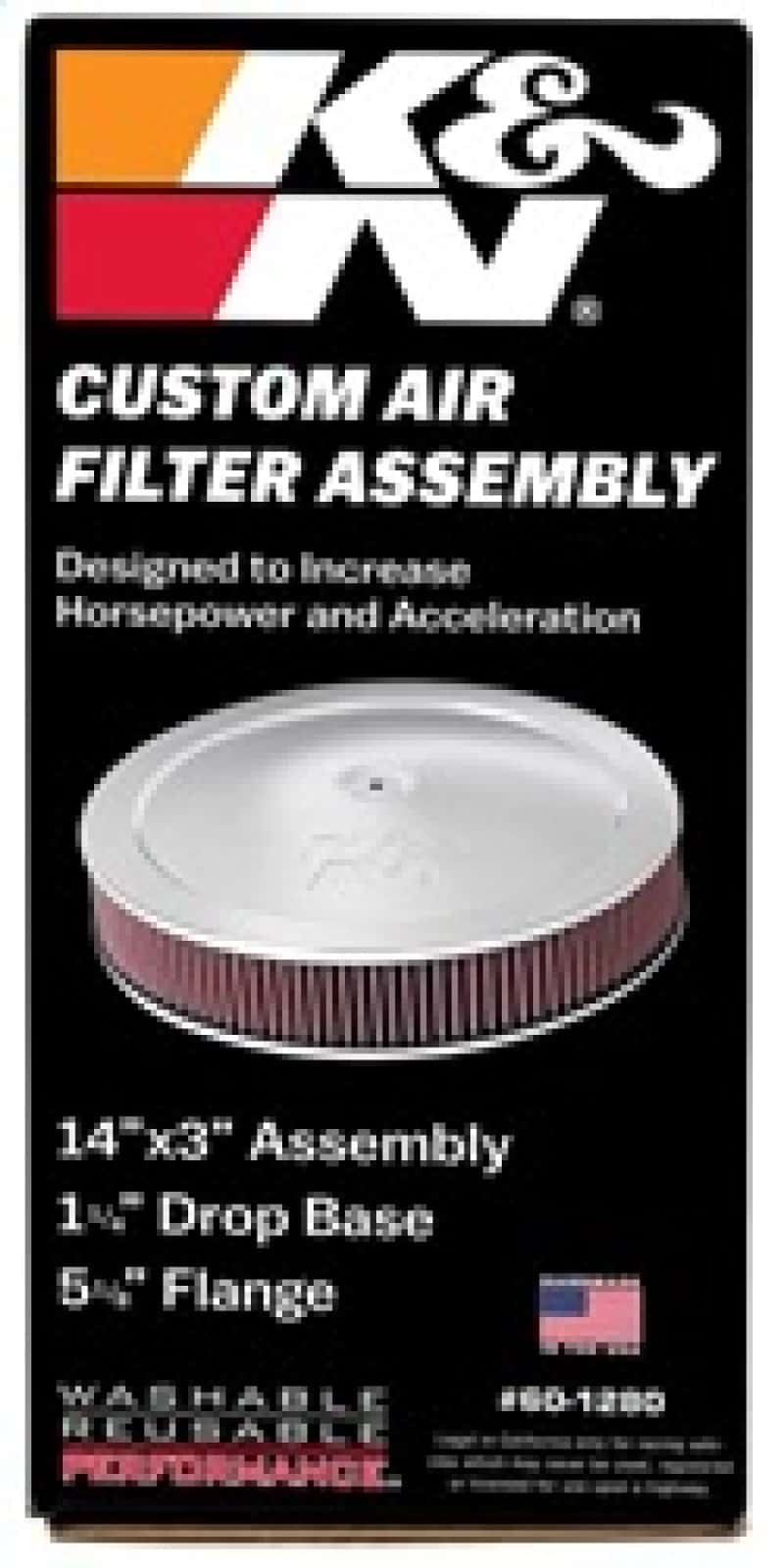 K&N Engineering — K&N 14in Red Custom Air Cleaner Assembly - 5.125in ID x 14in OD x 2.75in H x 1.25in Drop Base
Round Air Filter Ass
Air Filter Assembly - view 7