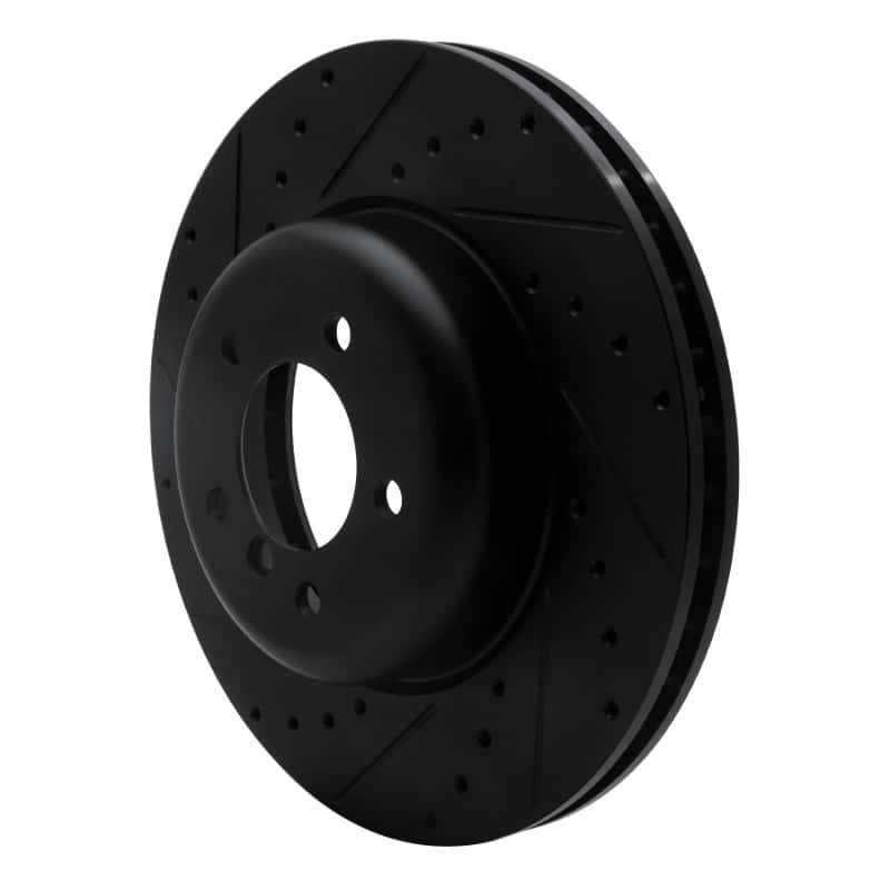 R1 Concepts — R1 04-10 BMW 550I Front Left Drilled & Slotted Black Brake Rotor
R1 Brake Rotor Drill - view 2
