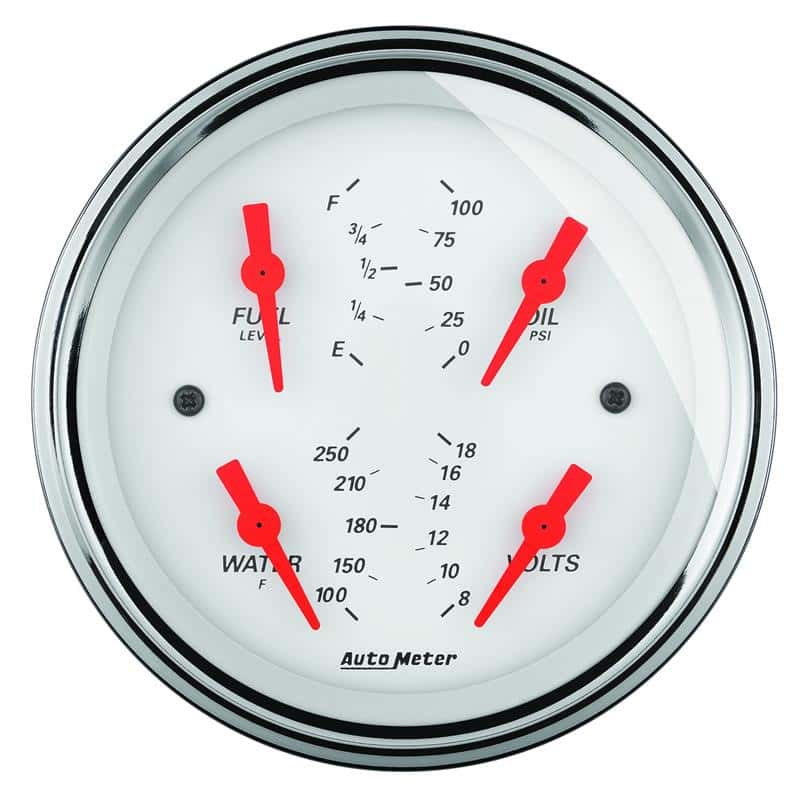 AutoMeter — Autometer Arctic White 5in Quad GA, Fuel Level, 0-90 OHM
GA 5" QUAD 0-90 AW - view 1