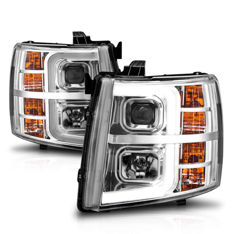 ANZO — ANZO 2007-2013 Chevrolet Silverado 1500 Projector w/ Light Bar Chrome Housing w/ Sequential
Head Light Set
HdLtSet - view 13