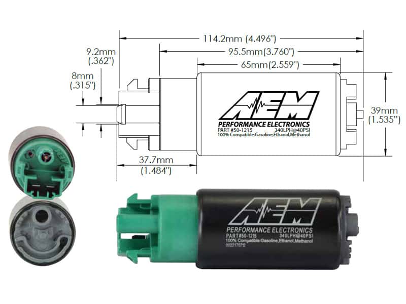 AEM — AEM 340LPH 65mm Fuel Pump Kit w/ Mounting Hooks - Ethanol Compatible
Hi Flow Fuel Pump
Fuel Pump - view 4