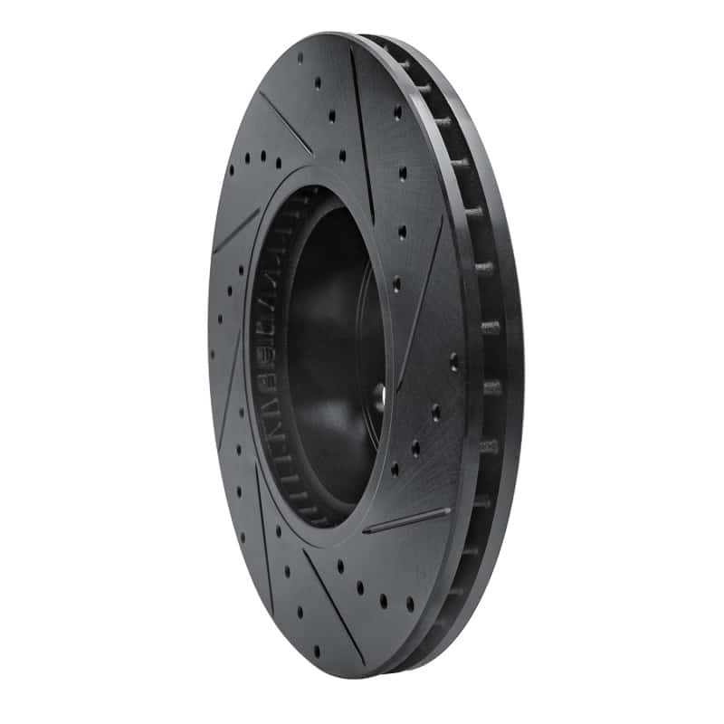 R1 Concepts — R1 11-18 BMW X4 Front Left Drilled & Slotted Black Brake Rotor
R1 Brake Rotor Drill - view 4