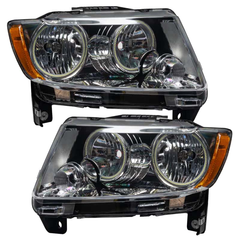 ORACLE Lighting — Oracle 11-13 Jeep Grand Cherokee Pre-Assembled Halo Headlights (Non HID) Chrome - Red - view 2