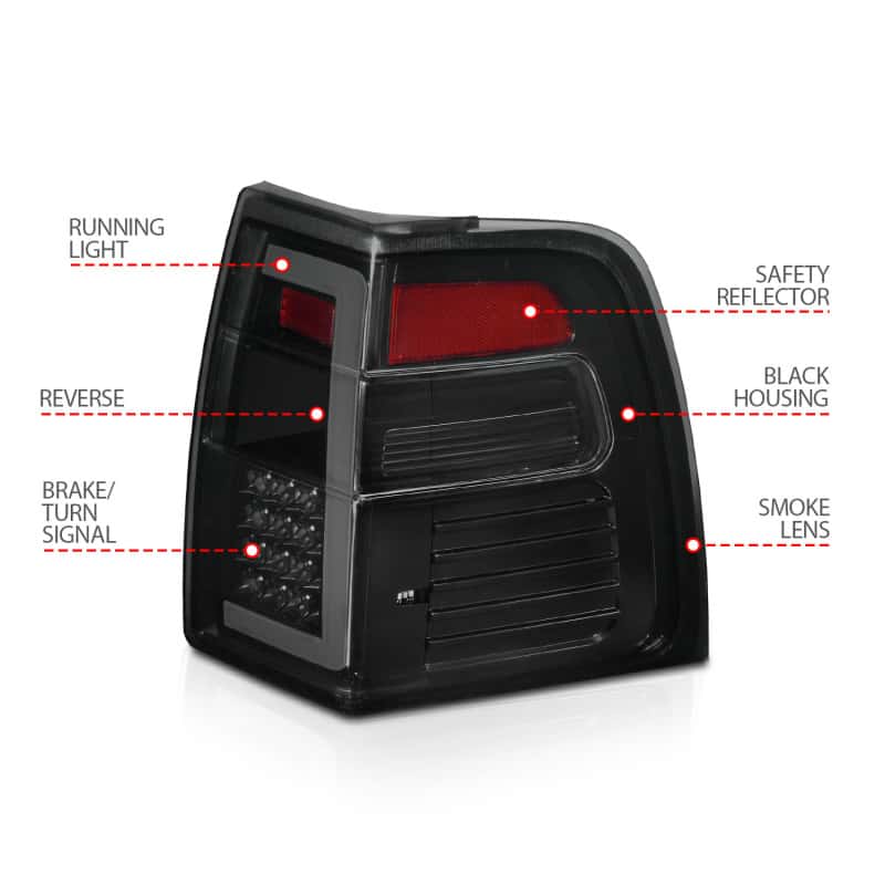 ANZO — ANZO 07-17 Ford Expedition LED Taillights w/ Light Bar Black Housing Smoke Lens - view 11