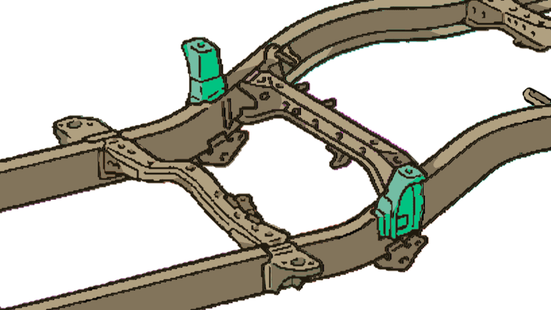 RustBuster — Rust Buster 95-04 Toyota Tacoma Double Cab Front Bed Mount - view 2
