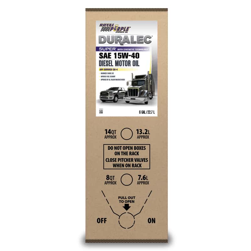 Royal Purple — Royal Purple Duralec Super Diesel 15W40 CK-4 Motor Oil - 6 Gallon Bag-In-Box
Diesel Engine Oil - view 2