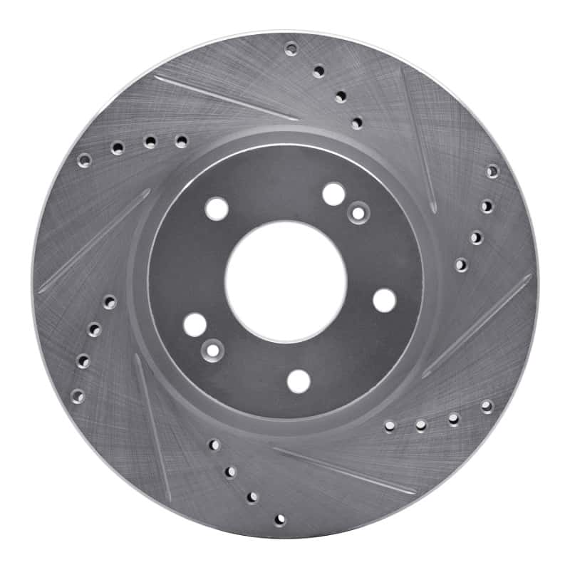 R1 Concepts — R1 01-06 Hyundai Santa Fe Front Right Drilled & Slotted Silver Brake Rotor
R1 Brake Rotor Drill - view 1