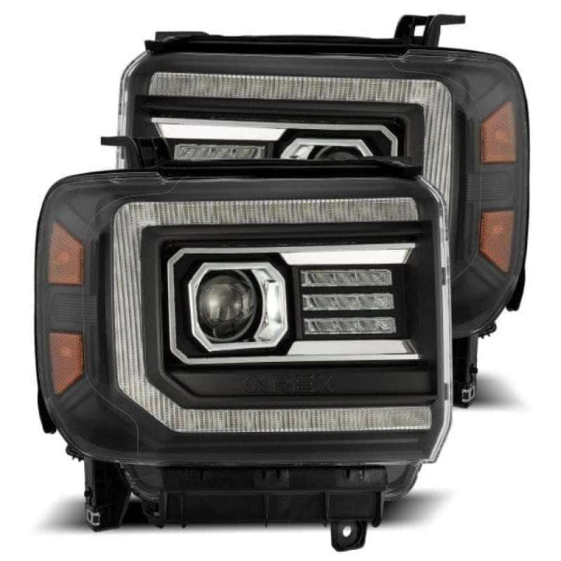 AlphaRex — AlphaRex 14-18 GMC Sierra PRO-Series Proj Headlights Plank Style Black w/Activ Light/Seq Signal/DRL
Projector Headlights - view 6