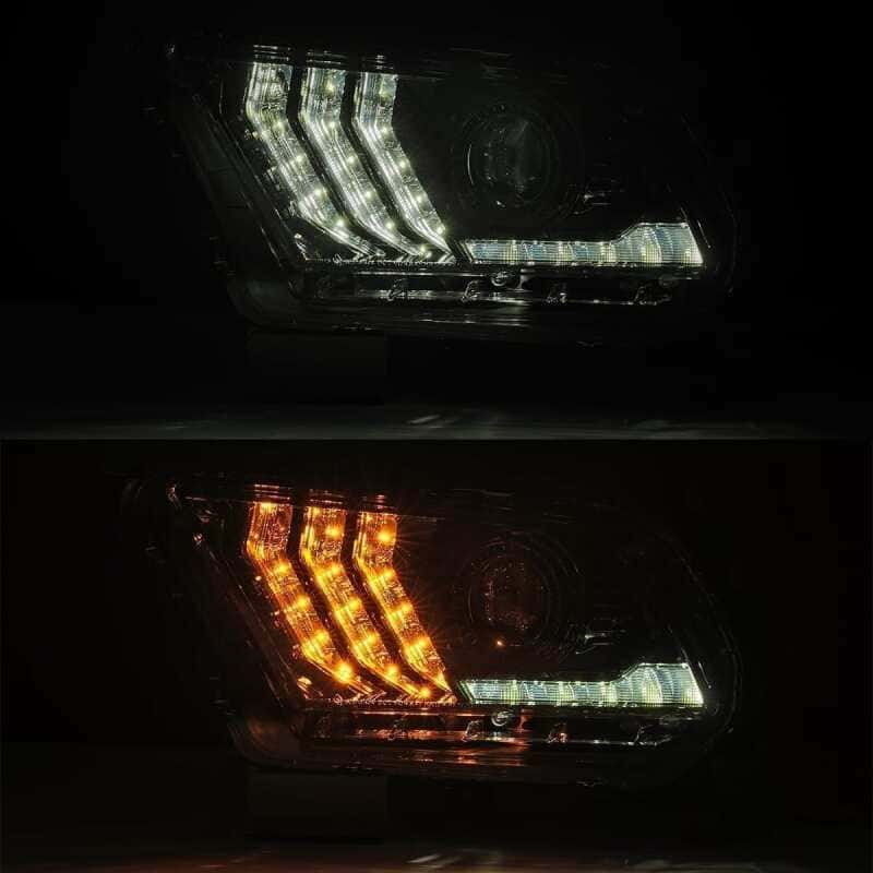 AlphaRex — AlphaRex 10-12 Ford Mustang LUXX LED Proj Headlights Plank Style Alpha Blk w/Activ Light/Seq Signal
Projector Headlights - view 4