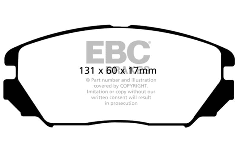 EBC — EBC 08-09 Hyundai Azera 3.3 Ultimax2 Front Brake Pads
Disc Brake Pad - view 1