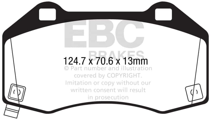 EBC — EBC 2017+ Fiat 124 Spider 1.4L Turbo Abarth Ultimax2 Front Brake Pads
Disc Brake Pad - view 1