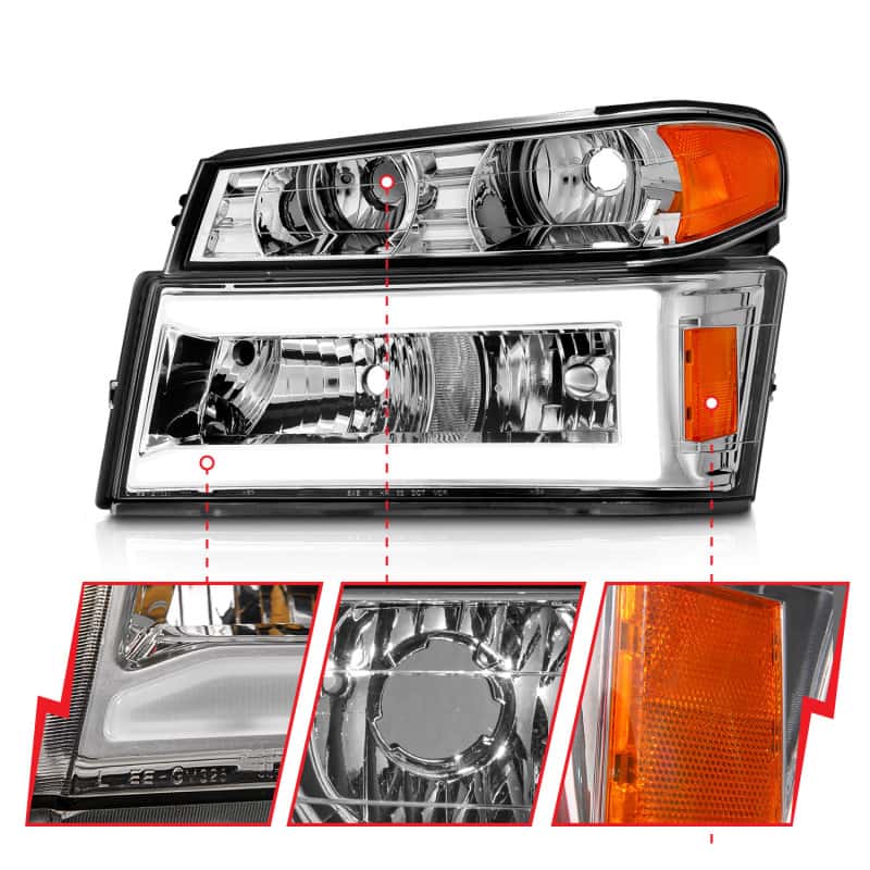 ANZO — ANZO 04-12 GM Colorado/Canyon/I-Series Crystal Headlights - w/ Light Bar Chrome Housing 4pcs
Head Light Set
HdLtSet - view 9