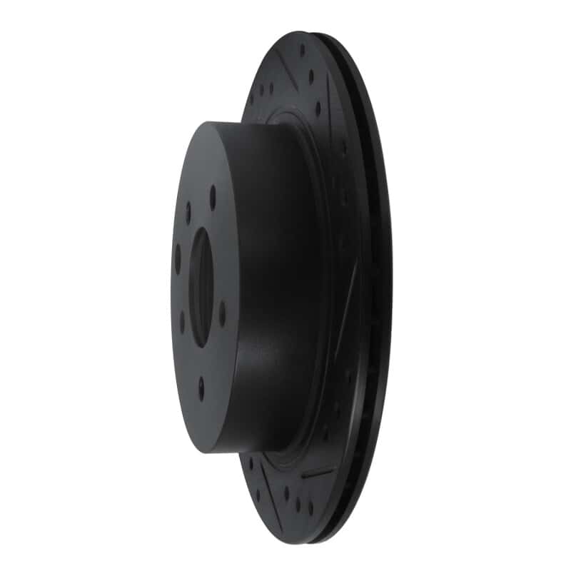 R1 Concepts — R1 93-01 Infiniti Q45 Rear Right Drilled & Slotted Black Brake Rotor
R1 Brake Rotor Drill - view 2