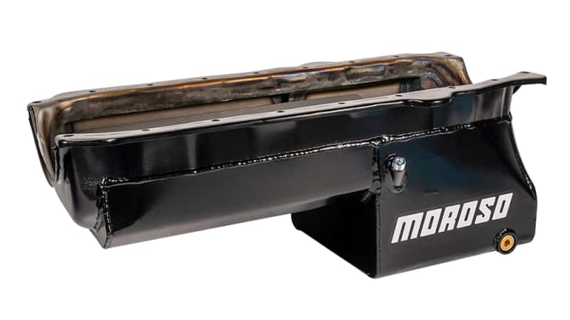 Moroso — Moroso Pre-85 Chevrolet Small Block/Dart SHP Power Pouch Wet Sump 7qt 8.25in Steel Oil Pan - Black - view 4