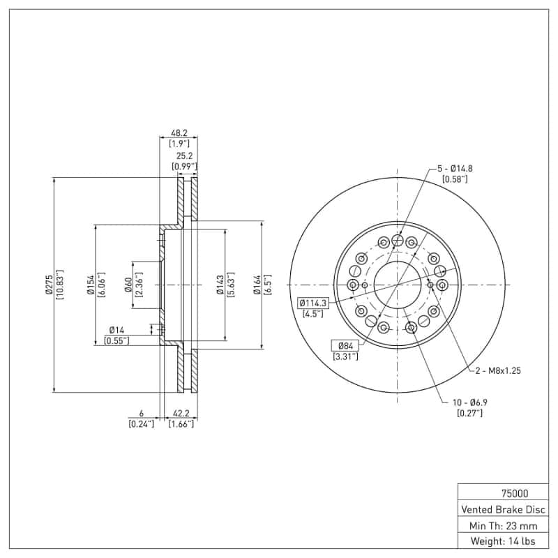 DFC — DFC 90-90 Lexus LS400 Front Brake Rotor
DFC Brake Rotor - view 2