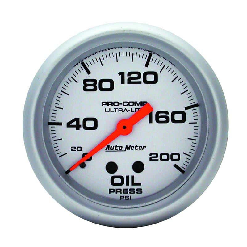 AutoMeter — Autometer Ultra-Lite 2 5/8in Mechanical 200 PSI Oil Pressure Gauge
2-5/8" OIL PRESS, 0- - view 1