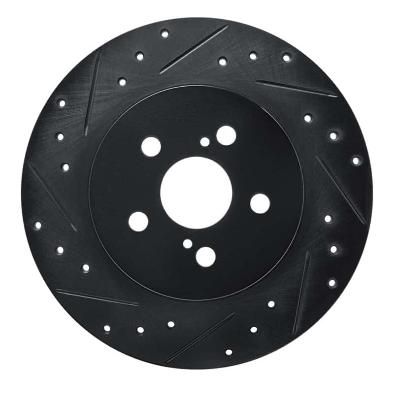 R1 Concepts — R1 11-17 Lexus CT200H Rear Left Drilled & Slotted Black Brake Rotor
R1 Brake Rotor Drill - view 1