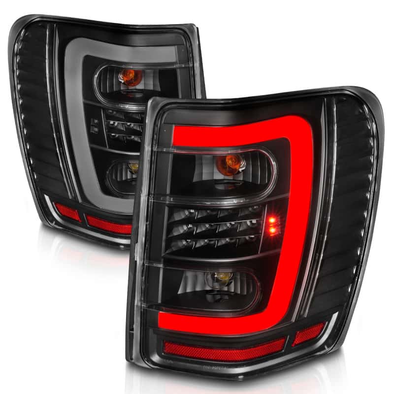 ANZO — ANZO 1999-2004 Jeep Grand Cherokee LED Tail Lights w/ Light Bar Black Housing Clear Lens - view 7
