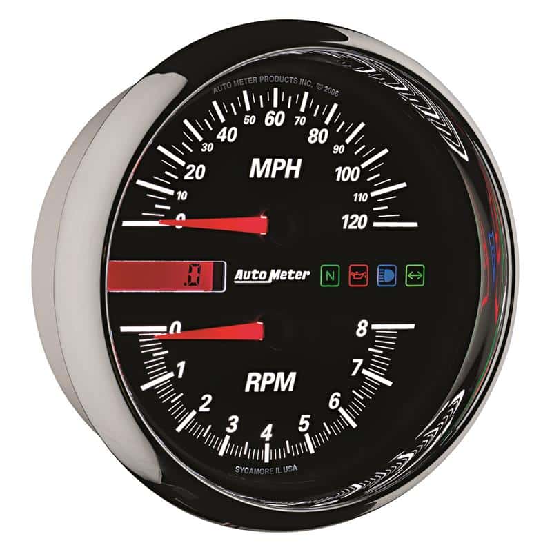 AutoMeter — Autometer Pro-Cycle Gauge Tach/Speedo 4 1/2in 8K Rpm/120 Mph Black
4" RPM/SP 8K/120 B P - view 3