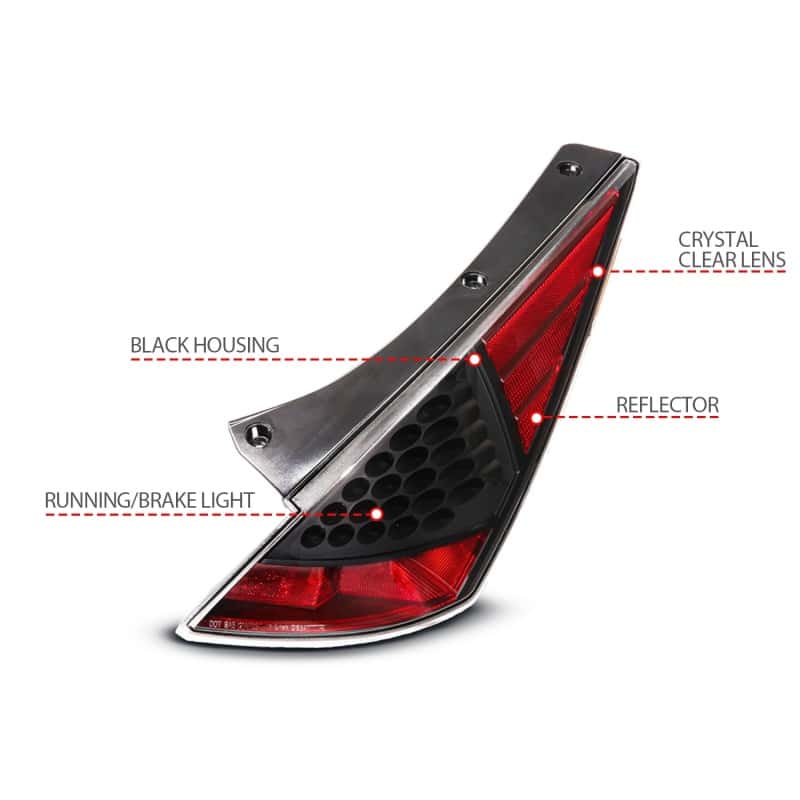 ANZO — ANZO 2003-2005 Nissan 350Z LED Taillights Black - view 5