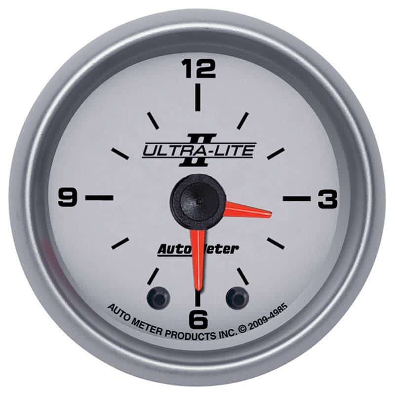 AutoMeter — Autometer Ultra-Lite II 2in Illuminated Analog Full Sweep Electronic 12 Hour Clock
2" CLOCK, ILLUMINATE - view 2