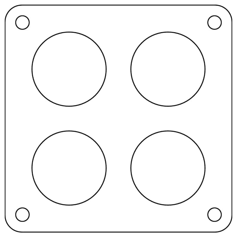 Cometic Gasket — Cometic Holley Dominator 4-Hole .060in Fiber Carburetor Gasket - 2.00in Holes
Carburetor Gasket - view 2