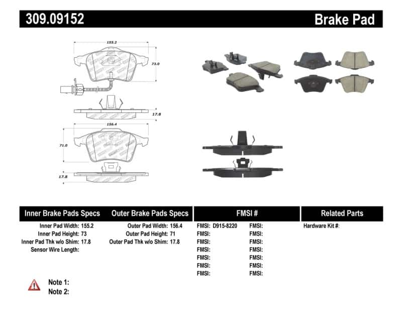 Stoptech — StopTech Performance 07-09 Mazda 3 Front Brake Pads
Sprt Brk Pad W/Hdwr - view 5