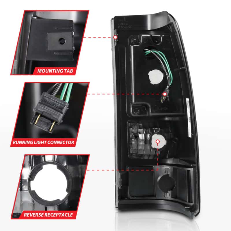 ANZO — ANZO 2003-2006 Chevy Silverado 1500 LED Taillights Plank Style Black w/Clear Lens - view 7