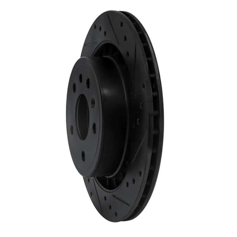 R1 Concepts — R1 02-10 Saab 9-5 Rear Right Drilled & Slotted Black Brake Rotor
R1 Brake Rotor Drill - view 2