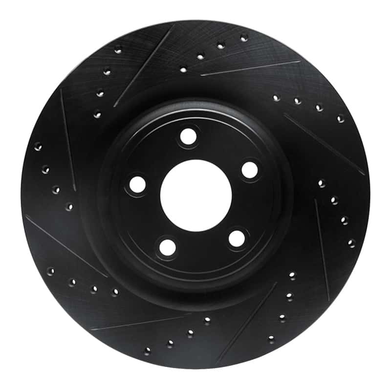 R1 Concepts — R1 14-21 Jaguar F-Type Rear Left Drilled & Slotted Black Brake Rotor
R1 Brake Rotor Drill - view 1