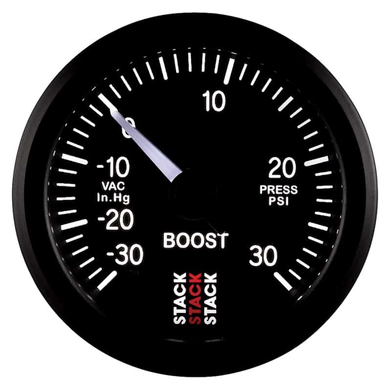 AutoMeter — Autometer Stack 52mm -30INHG to +30 PSI (Incl T-Fitting) Pro Stepper Motor Boost Press Gauge - Black
Ga Bst Stpr Bk 30psi - view 4