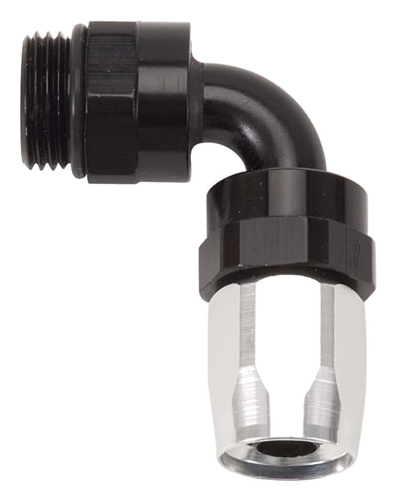 Russell — Russell Performance Swivel Hose End Assy #10 AN Male SAE Port to #8 Hose 90 Deg Clr/Blk Anodized
Hose Fitting - view 1