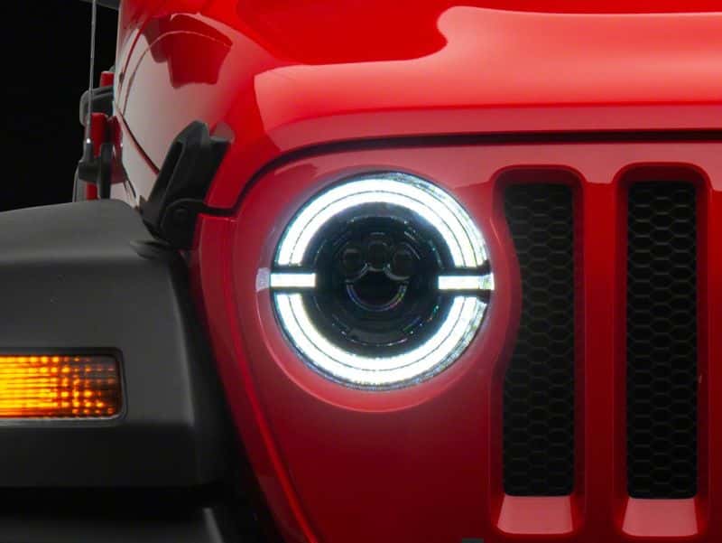 Raxiom — Raxiom 18-23 Jeep Wrangler JL Axial Series 9-In LED Angel Eye Headlights- Blk Housing (Clear Lens)
Headlights - view 8