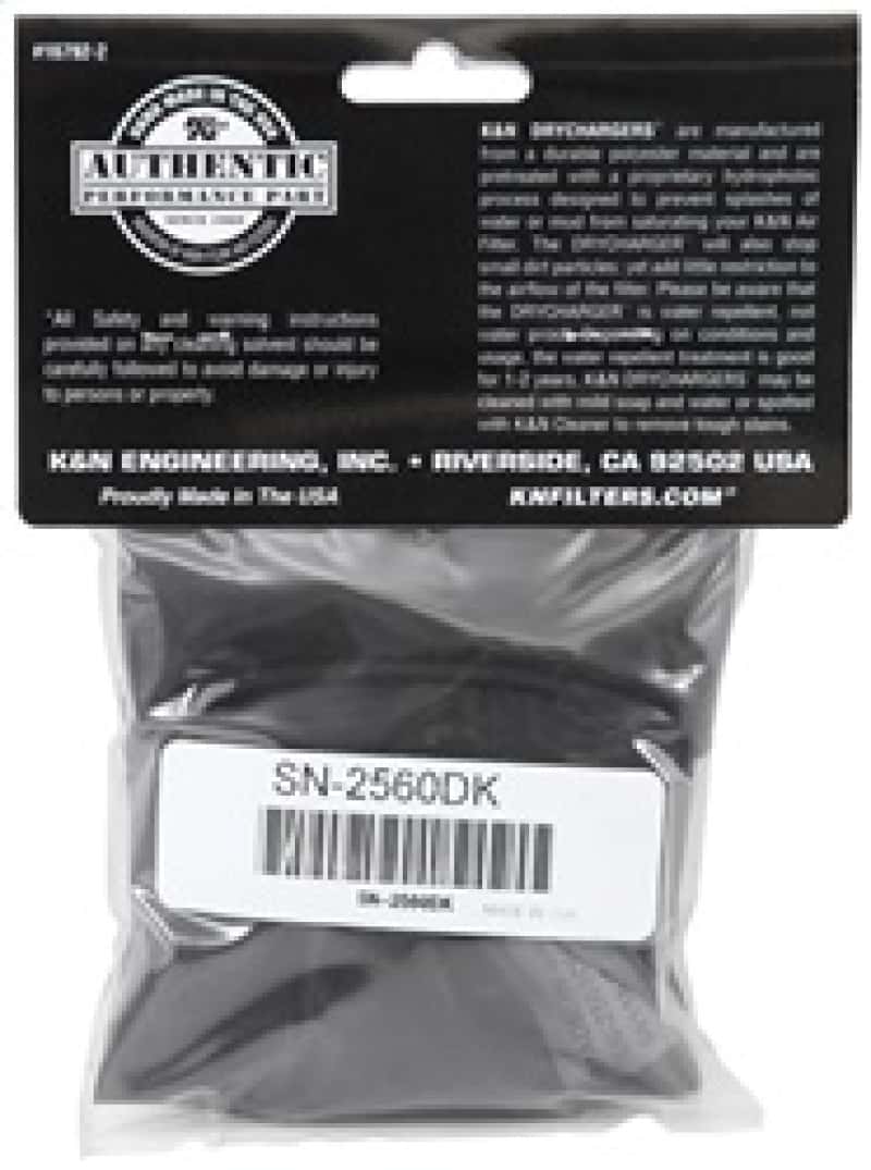 K&N Engineering — K&N Filter Wrap Drycharger Oval Tapered Black - 3.25in Base I/S Width x 2.5in Top I/S Width x 7in H - view 6