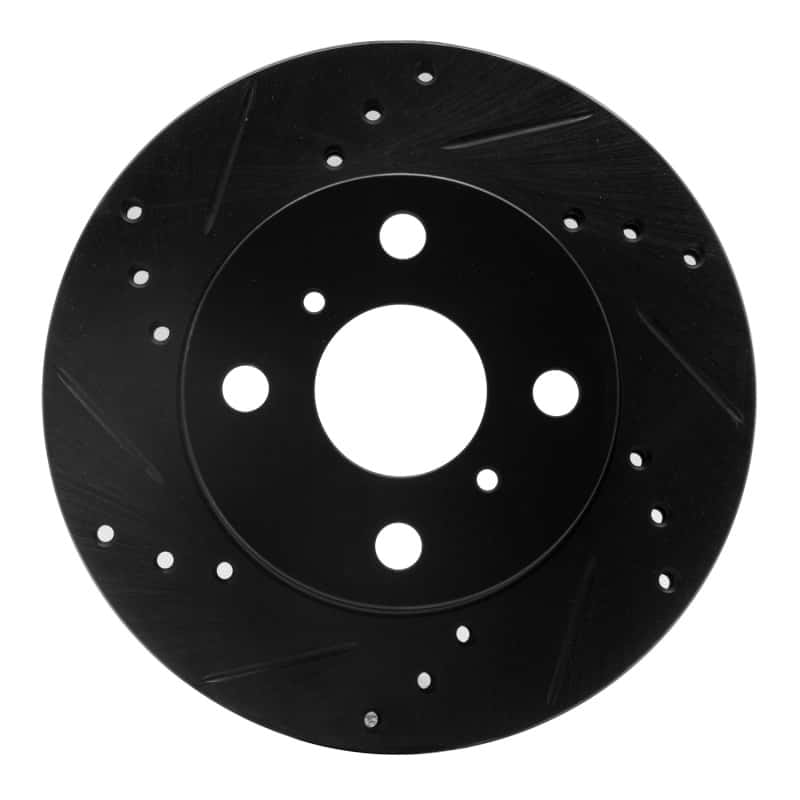 R1 Concepts — R1 99-05 Toyota Echo Front Left Drilled & Slotted Black Brake Rotor
R1 Brake Rotor Drill - view 1