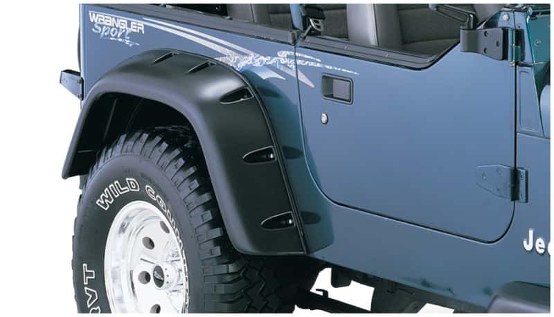 Bushwacker — Bushwacker 87-95 Jeep Wrangler Cutout Style Flares 4pc Cutting Optional Not Renegade - Black
FF Jeep Cutout 4Pc - view 7