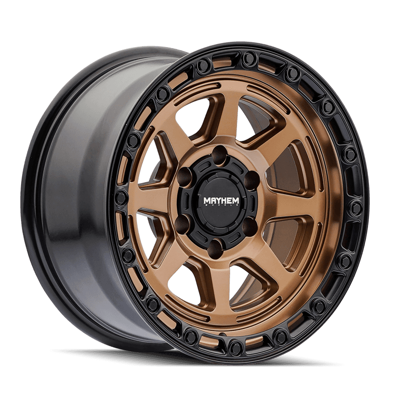Mayhem — Mayhem 8306 Ridgeline 17x8.5 / 6x135 BP / -6mm Offset / 87.1mm Hub Satin Bronze/Black Lip Wheel
MAYHEM 8306 - view 1