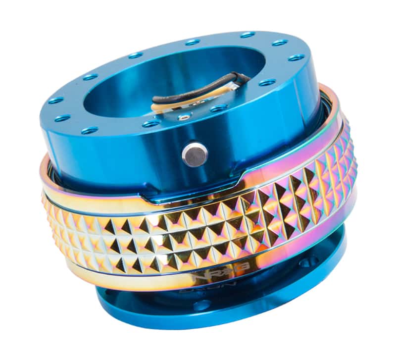 NRG — NRG Quick Release Kit - Pyramid Edition - Blue Body / Neochrome Pyramid Ring - view 1