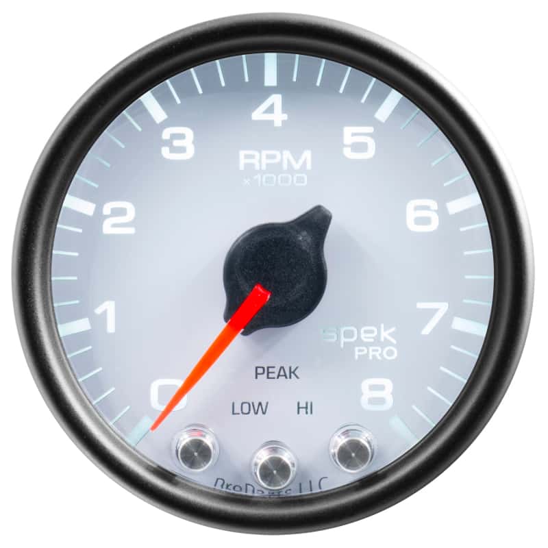 AutoMeter — Autometer Spek-Pro Gauge Tach 2 1/16in 8K Rpm W/ Shift Light & Peak Mem Wht/Blk
GA 2" 8KRPM WCB SPEK - view 4
