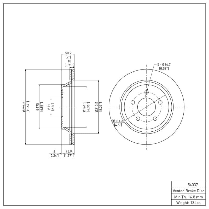 DFC — DFC 94-04 Ford Mustang Rear GeoSPEC Coated Rotor
DFC Brake Rotor - view 6