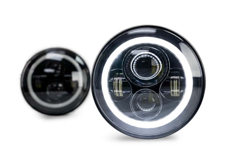 DV8 Offroad — DV8 Offroad 07-18 Jeep Wrangler JK LED Projector Headlights w/ Angel Eyes
Headlights - view 4