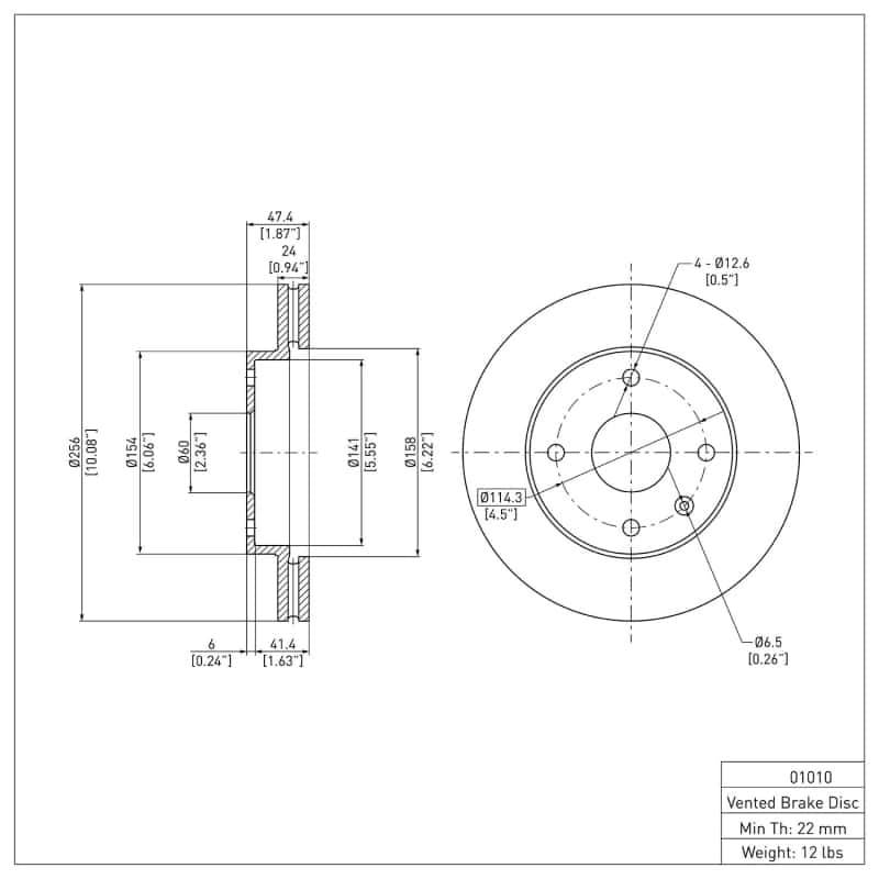 DFC — DFC 04-10 Chevrolet Optra (USA/Canada) Front Brake Rotor
DFC Brake Rotor - view 6
