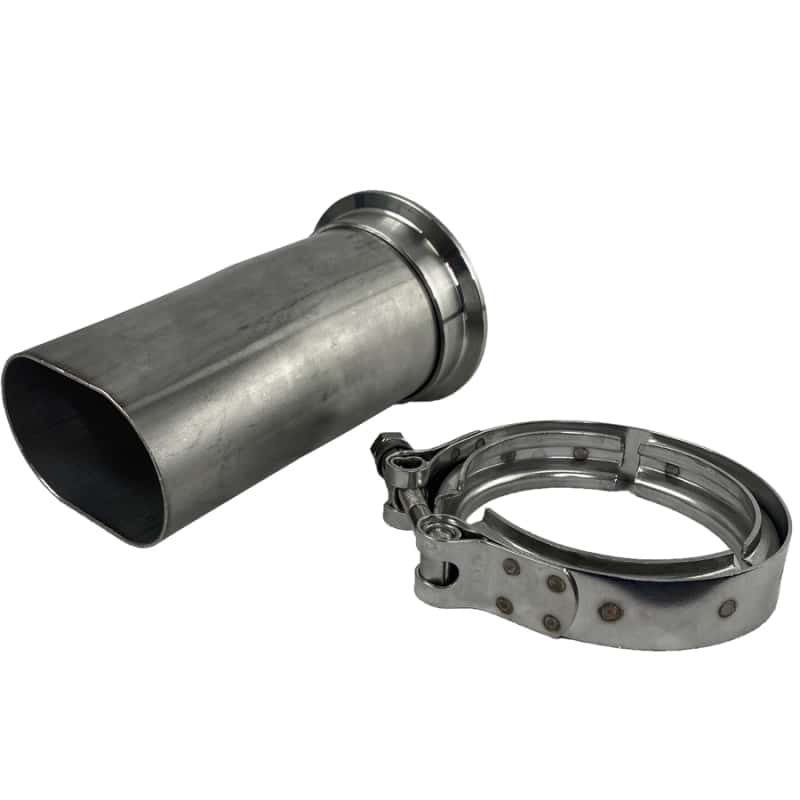 Granatelli Motor Sports — Granatelli 3in Round to 3in Oval Exhaust Pipe Adapter w/V-Band Connection
Exhaust Pipe Adapter - view 1