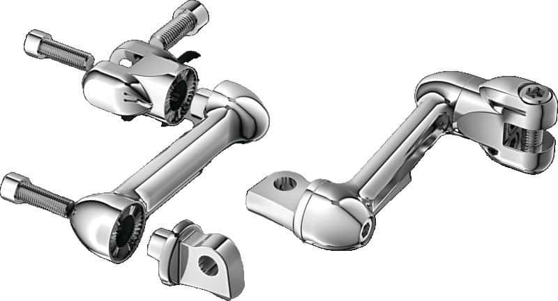 Kuryakyn — Kuryakyn 4in Adjustable Lockable Offsets With Male Mount Adapter Chrome - view 2