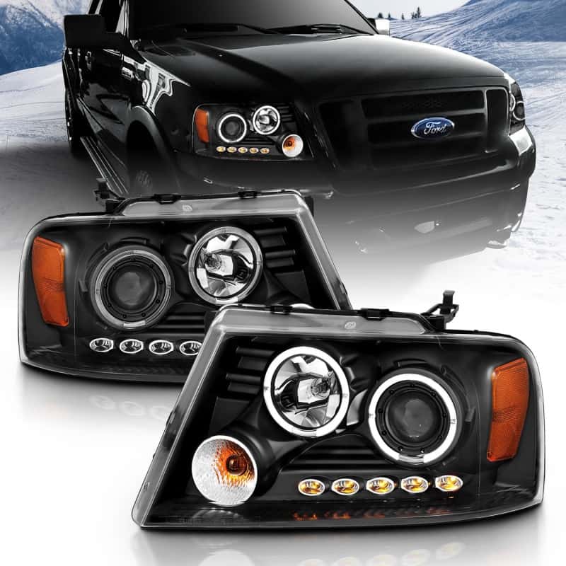 ANZO — ANZO 2004-2008 Ford F-150 Projector Headlights w/ Halo and LED Black G2
Head Light Set
HdLtSet - view 1